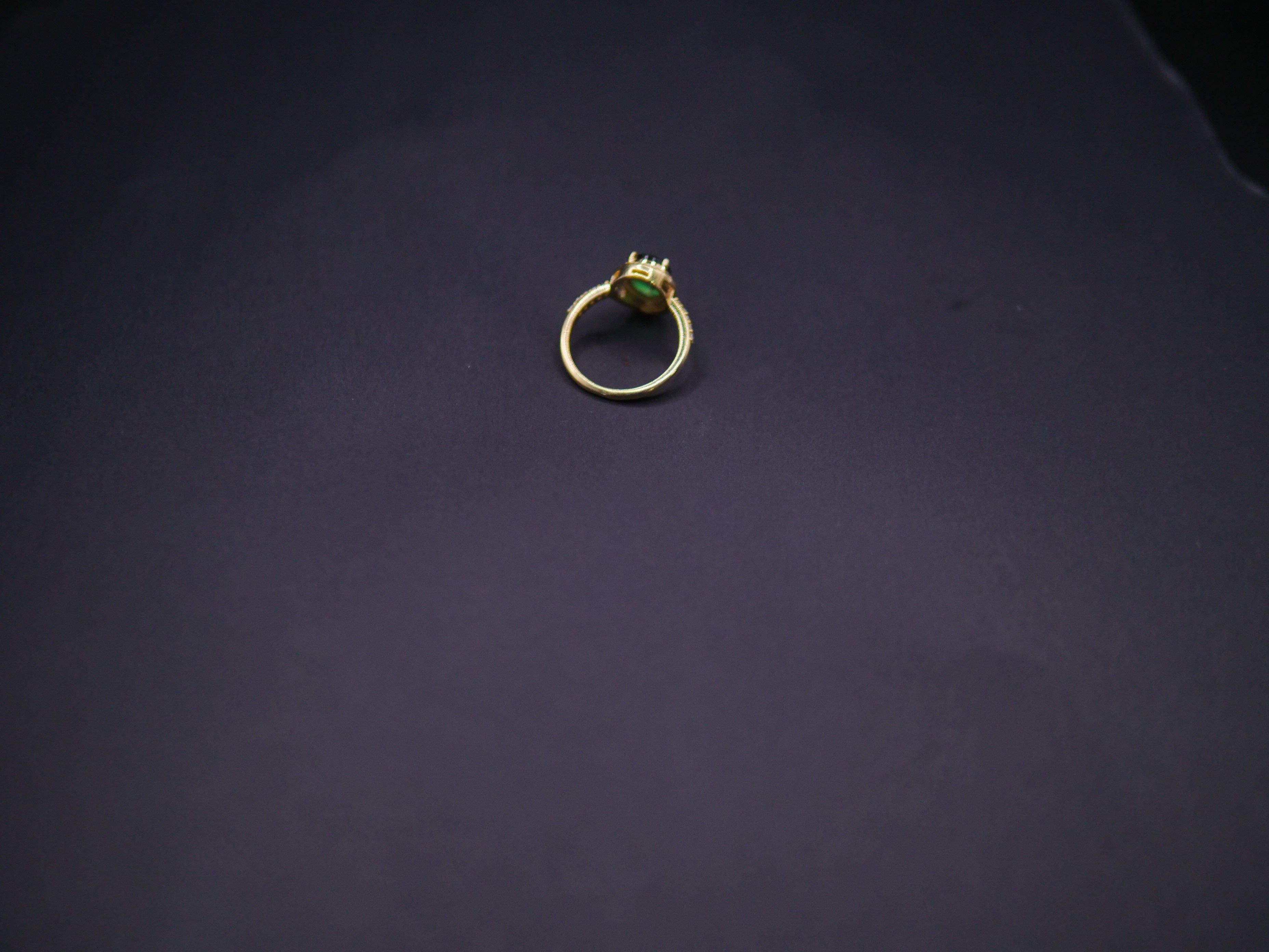Emerald Halo Diamond Accent Ring In Yellow Gold