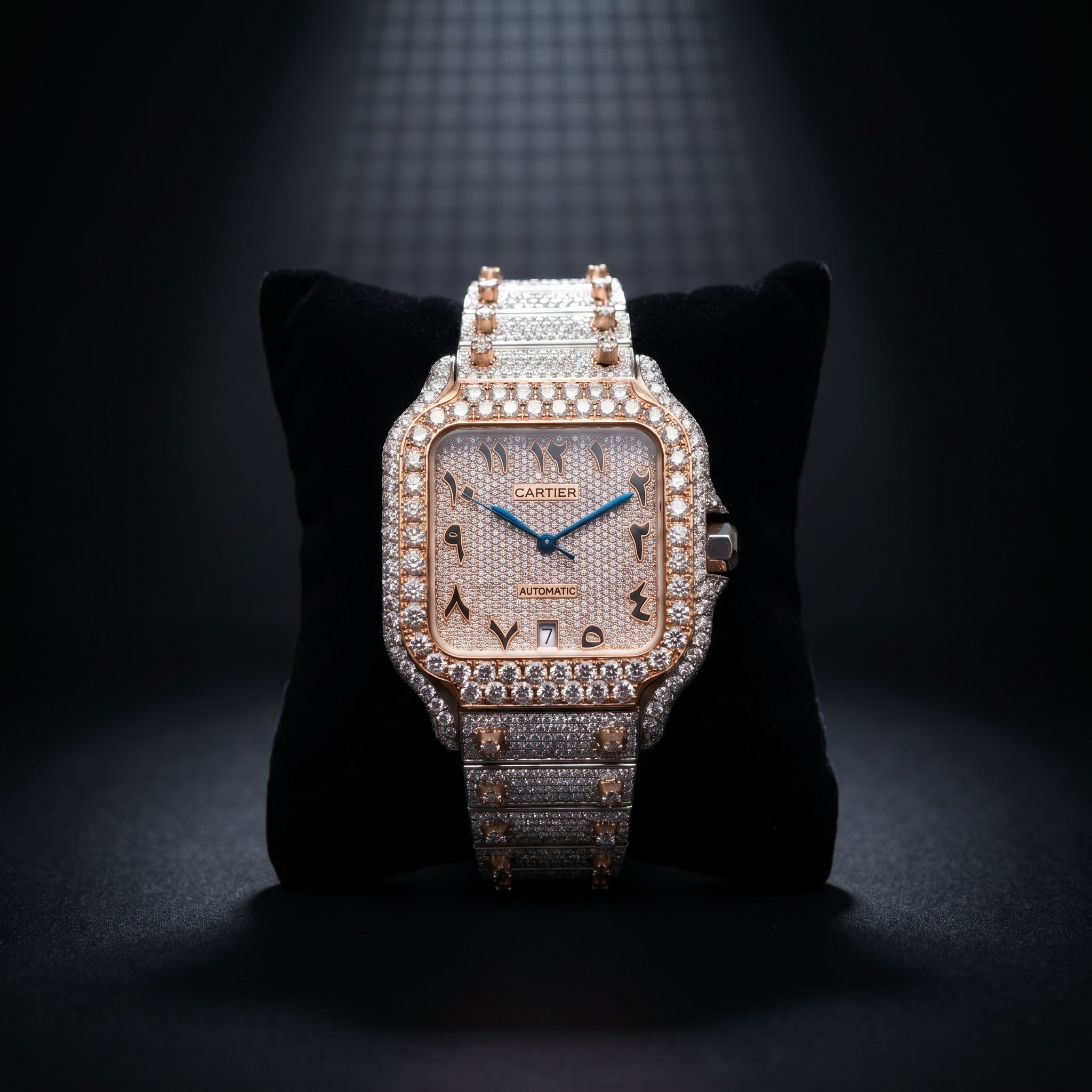 The Sovereign Santos Fully Flooded Timepiece — Rose Gold & Eastern Arabic Dial Edition
