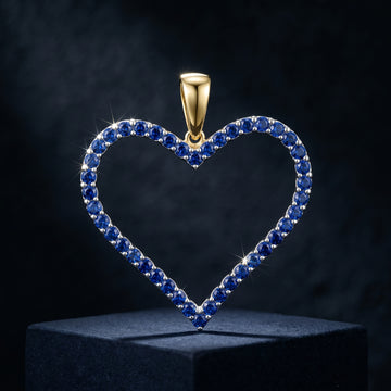 Sapphire Aura Open Heart Pendant
