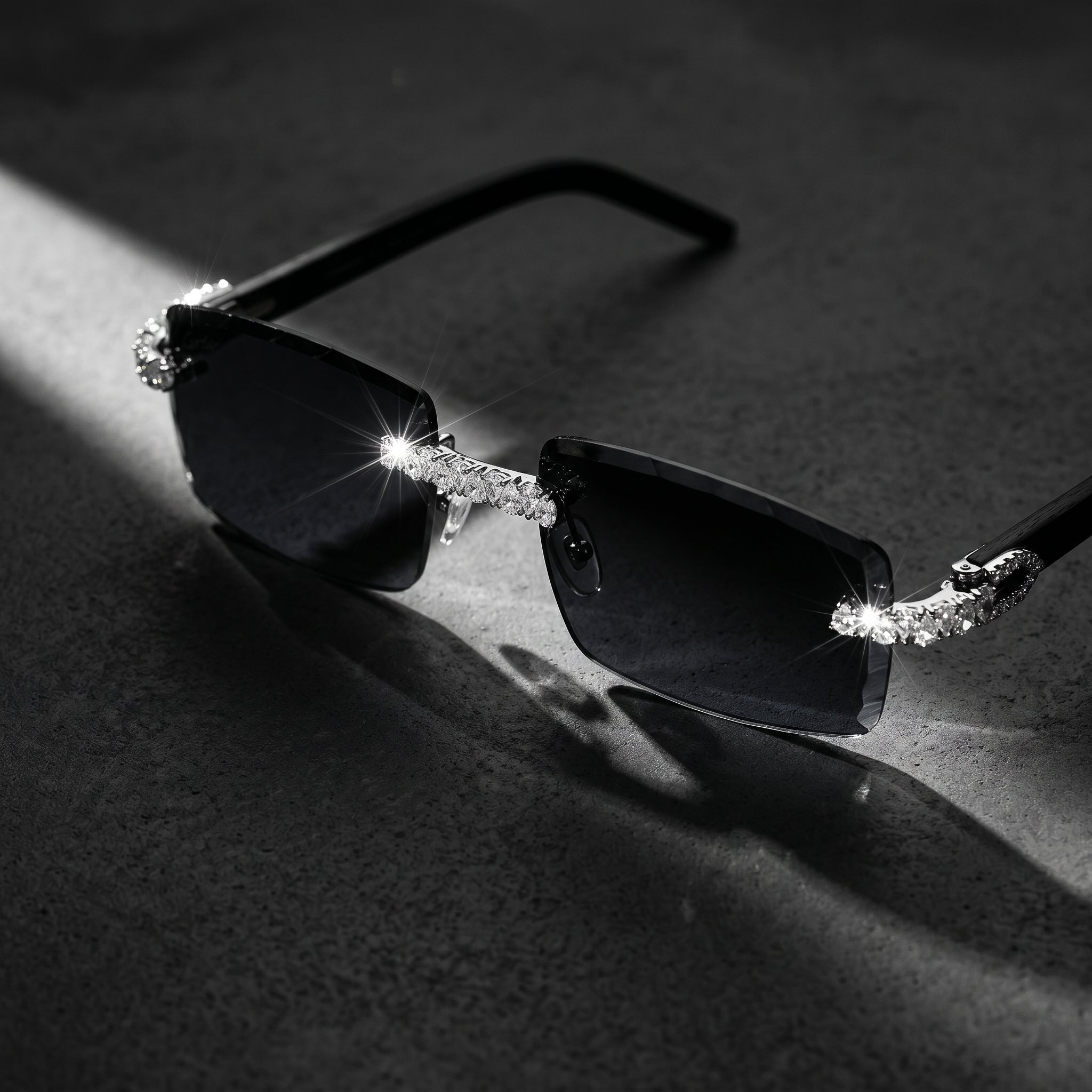 The VVS Sovereign Rimless Sunglasses in Iced Moissanite