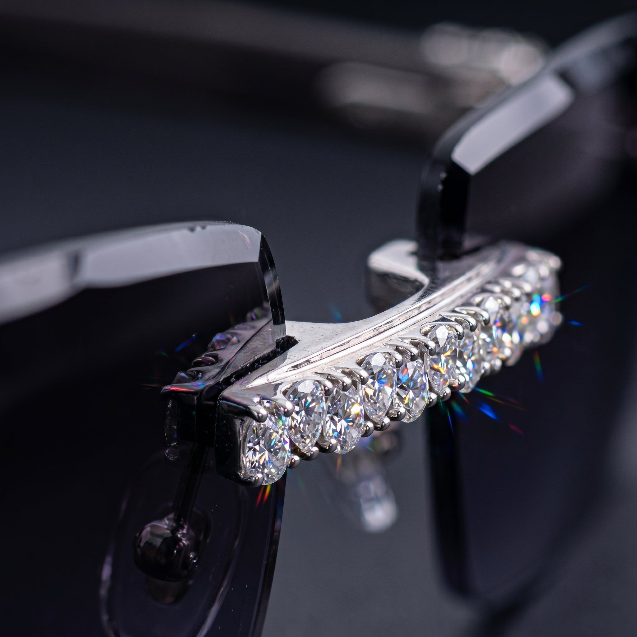 The VVS Sovereign Rimless Sunglasses in Iced Moissanite