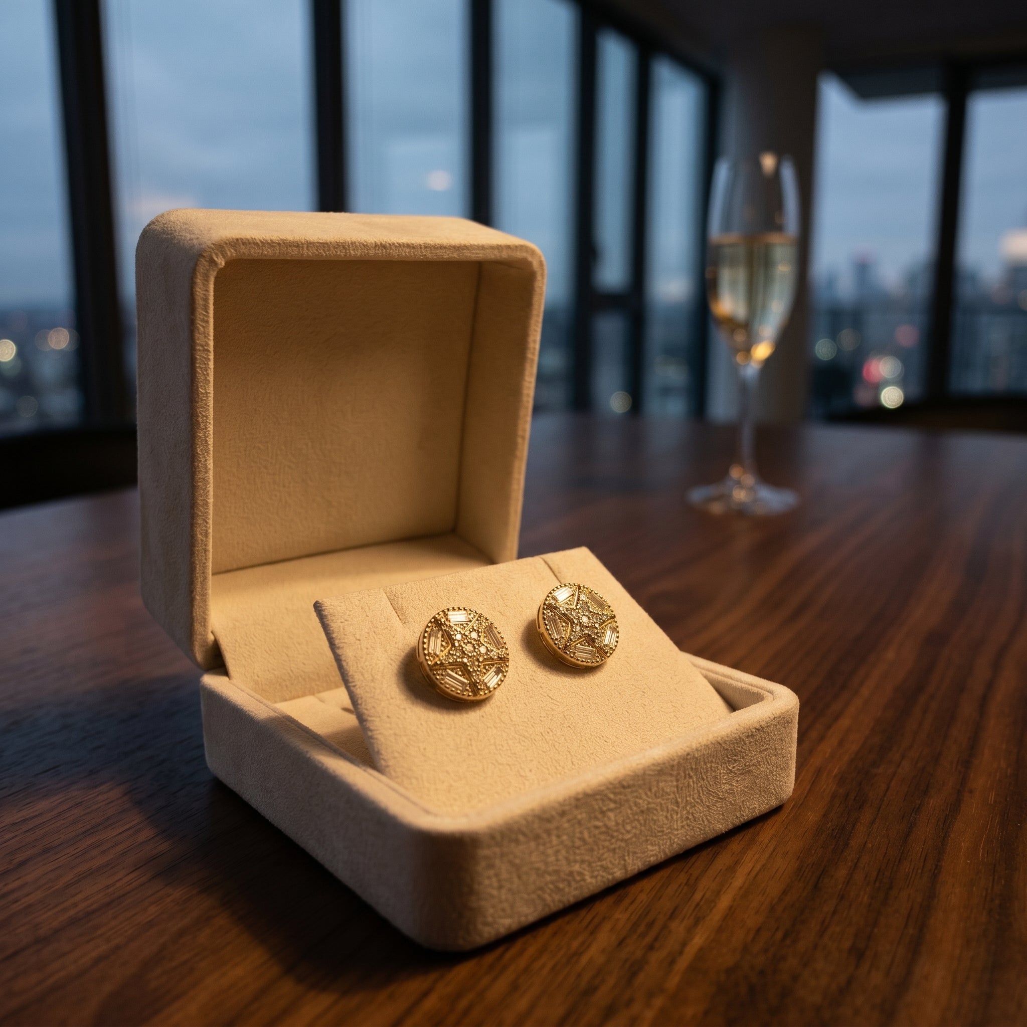 The Celestia Medallion Stud Earrings