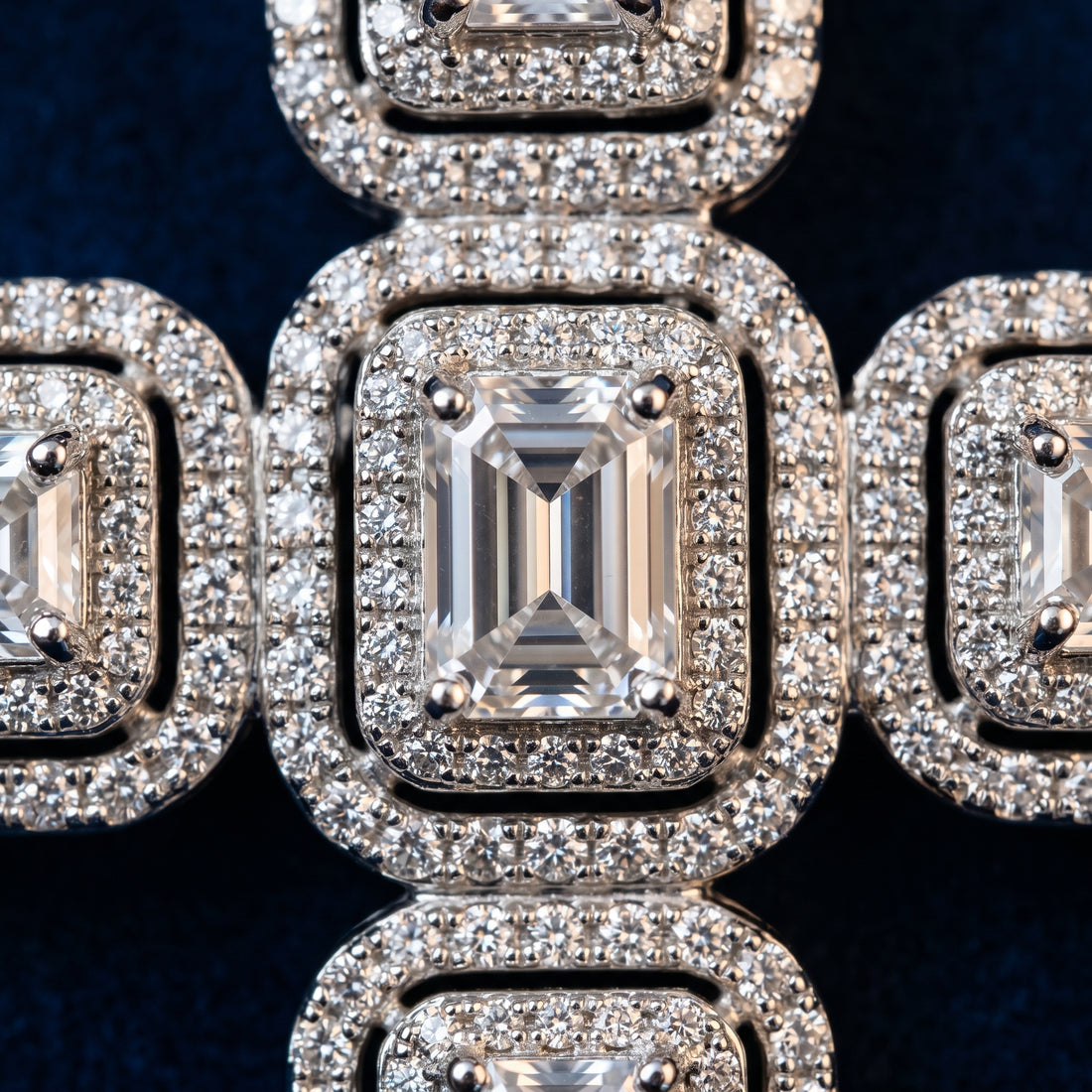 Echelon Halo Moissanite Cross Pendant