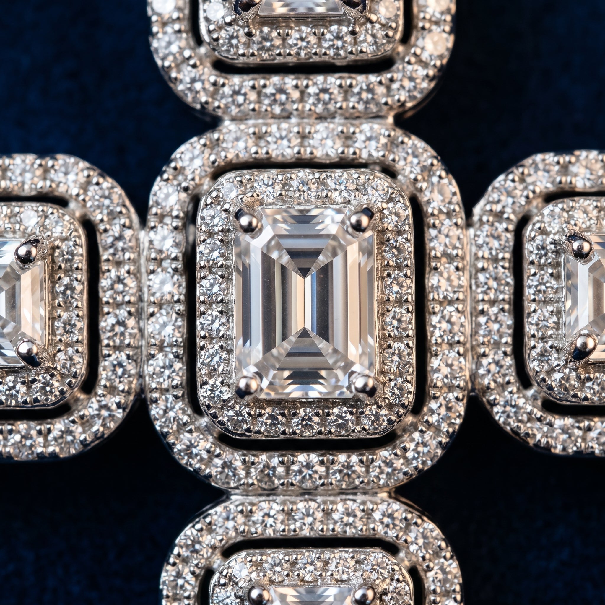 Echelon Halo Moissanite Cross Pendant
