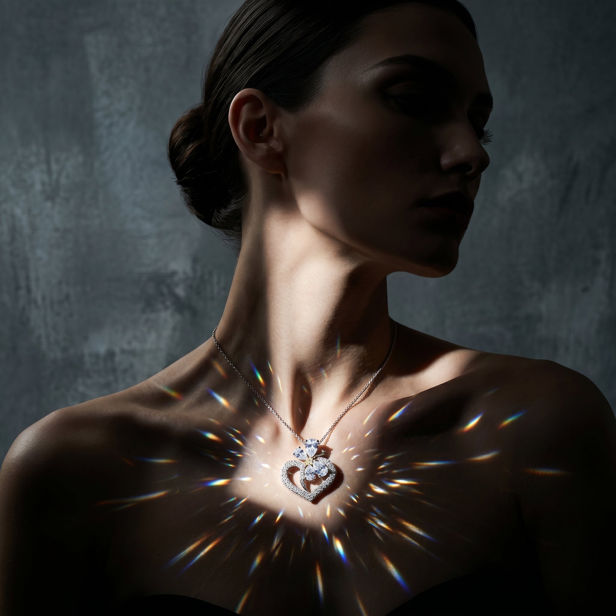 Celeste Moissanite Heart Pendant