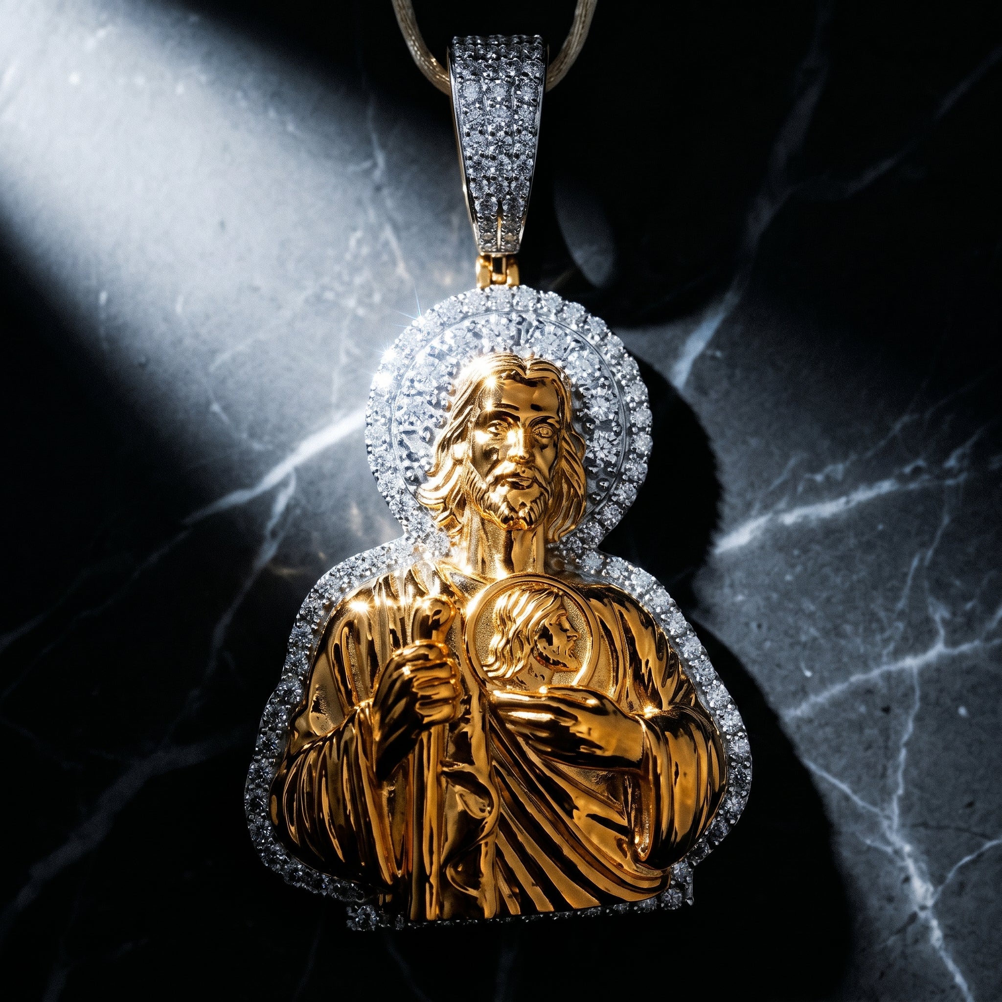Divine Radiance Moissanite Sacred Heart Pendant