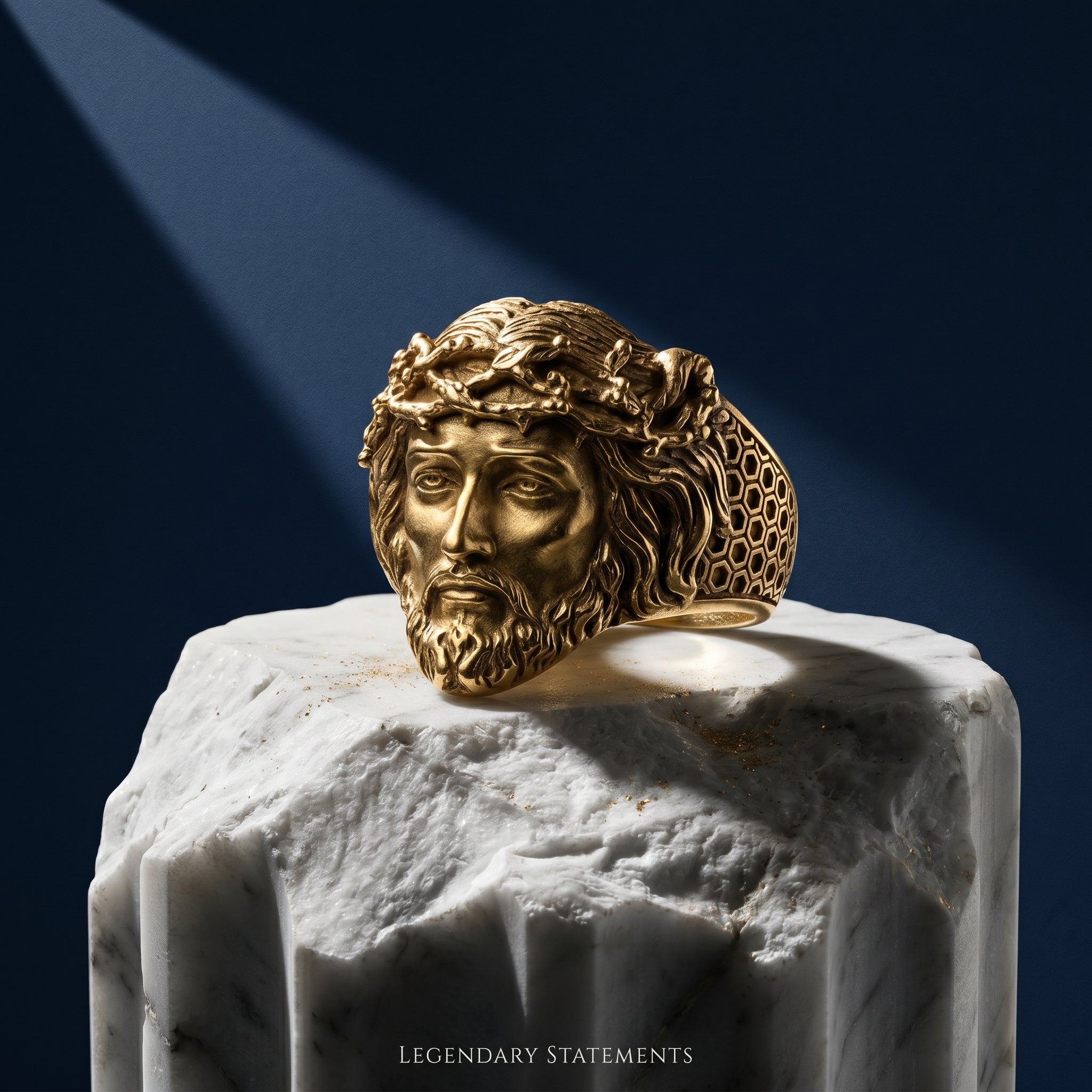 The Legacy Christ Sculpted Signet Ring