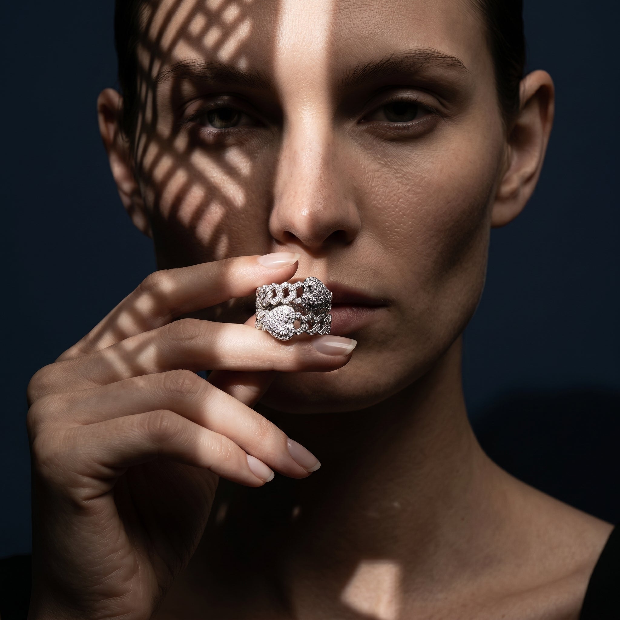 Imperial Amour Double Heart Statement Ring