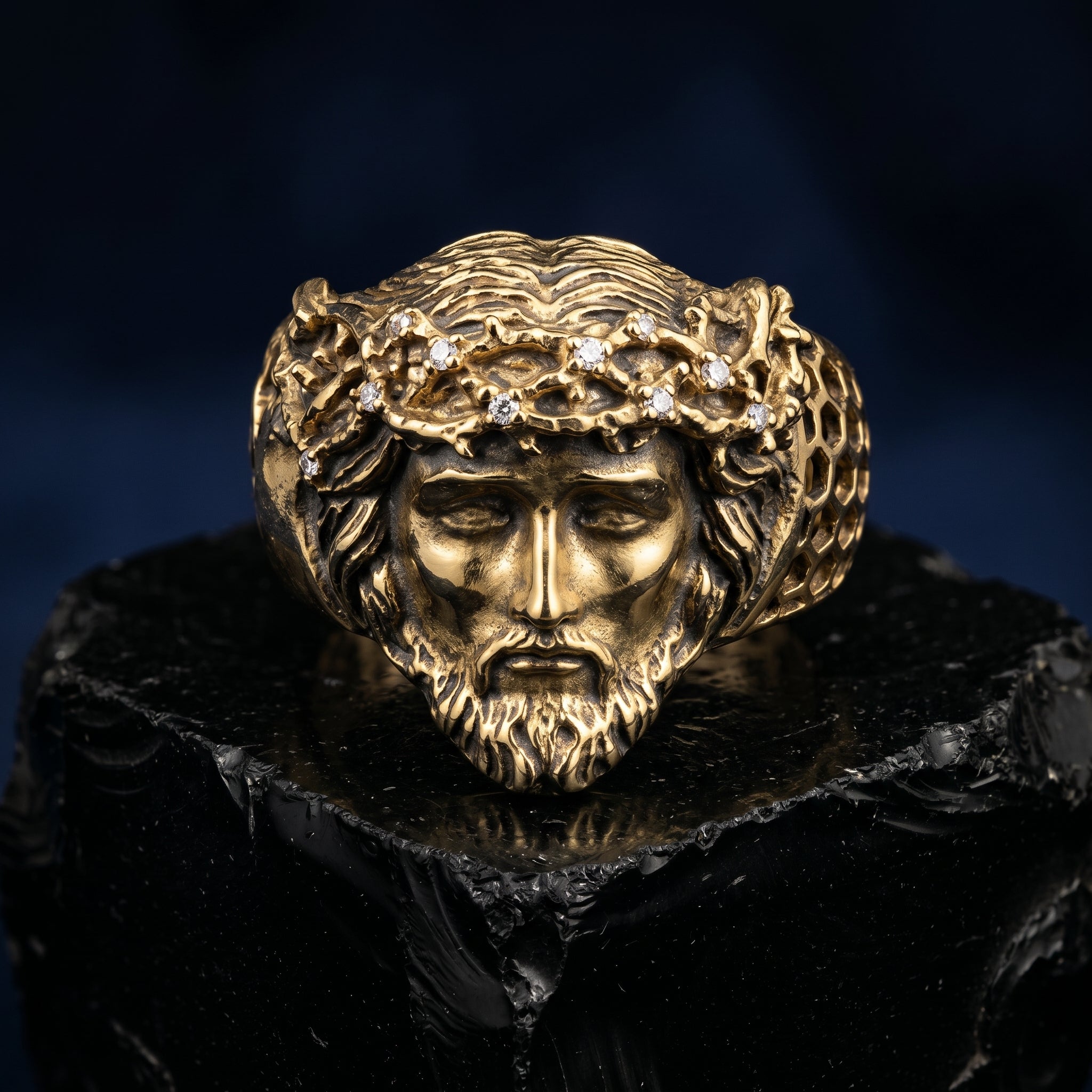 The Legacy Christ Sculpted Signet Ring