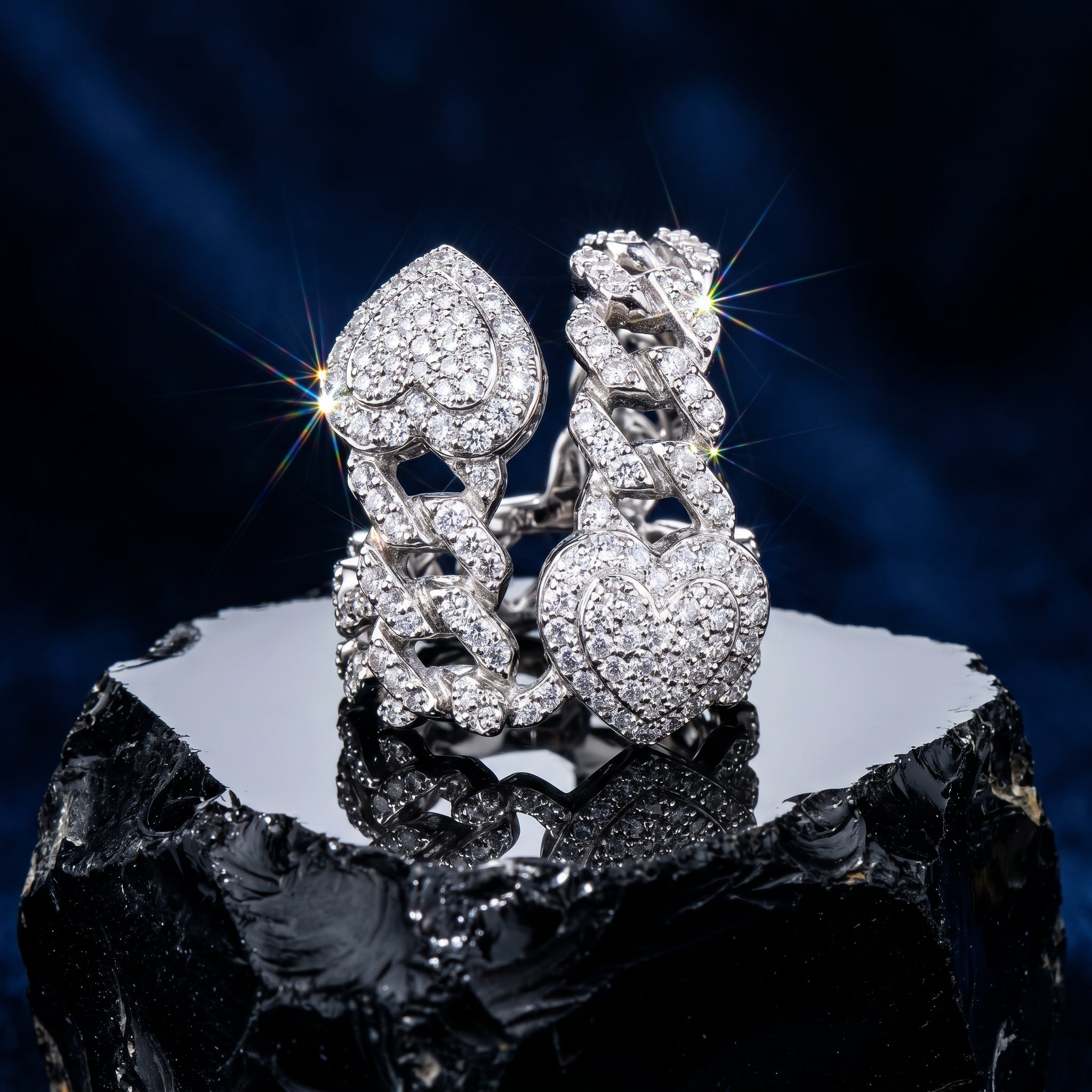 Imperial Amour Double Heart Statement Ring