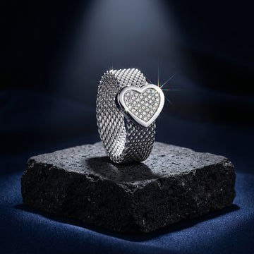 Éclat Amour Mesh Heart Ring
