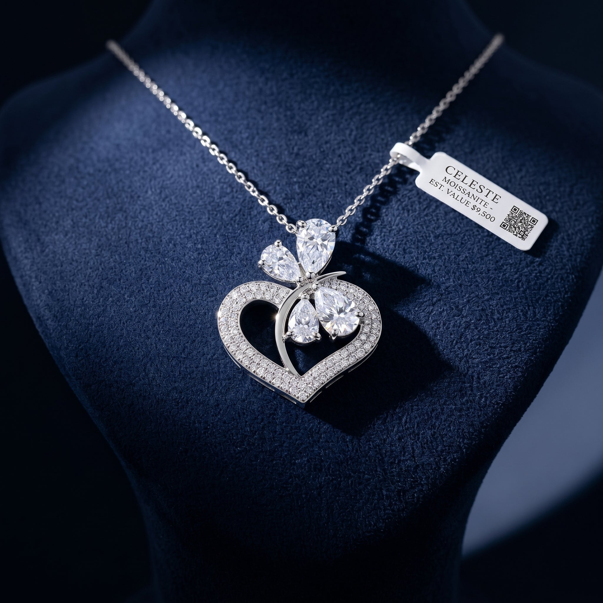 Celeste Moissanite Heart Pendant