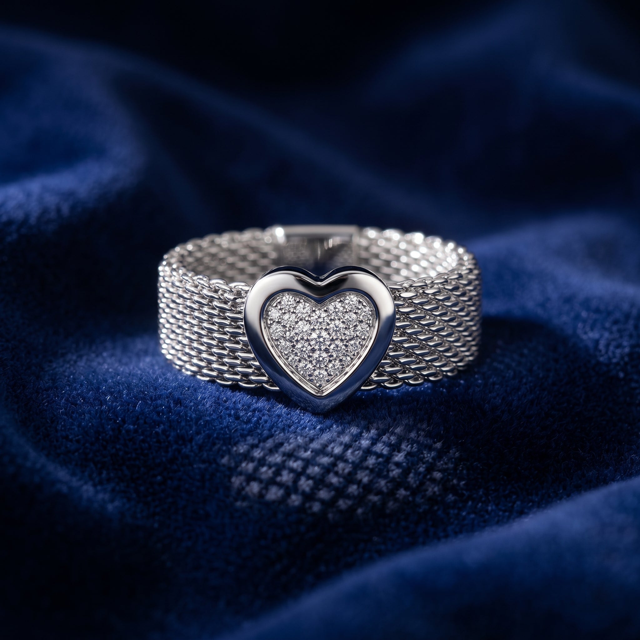 Éclat Amour Mesh Heart Ring