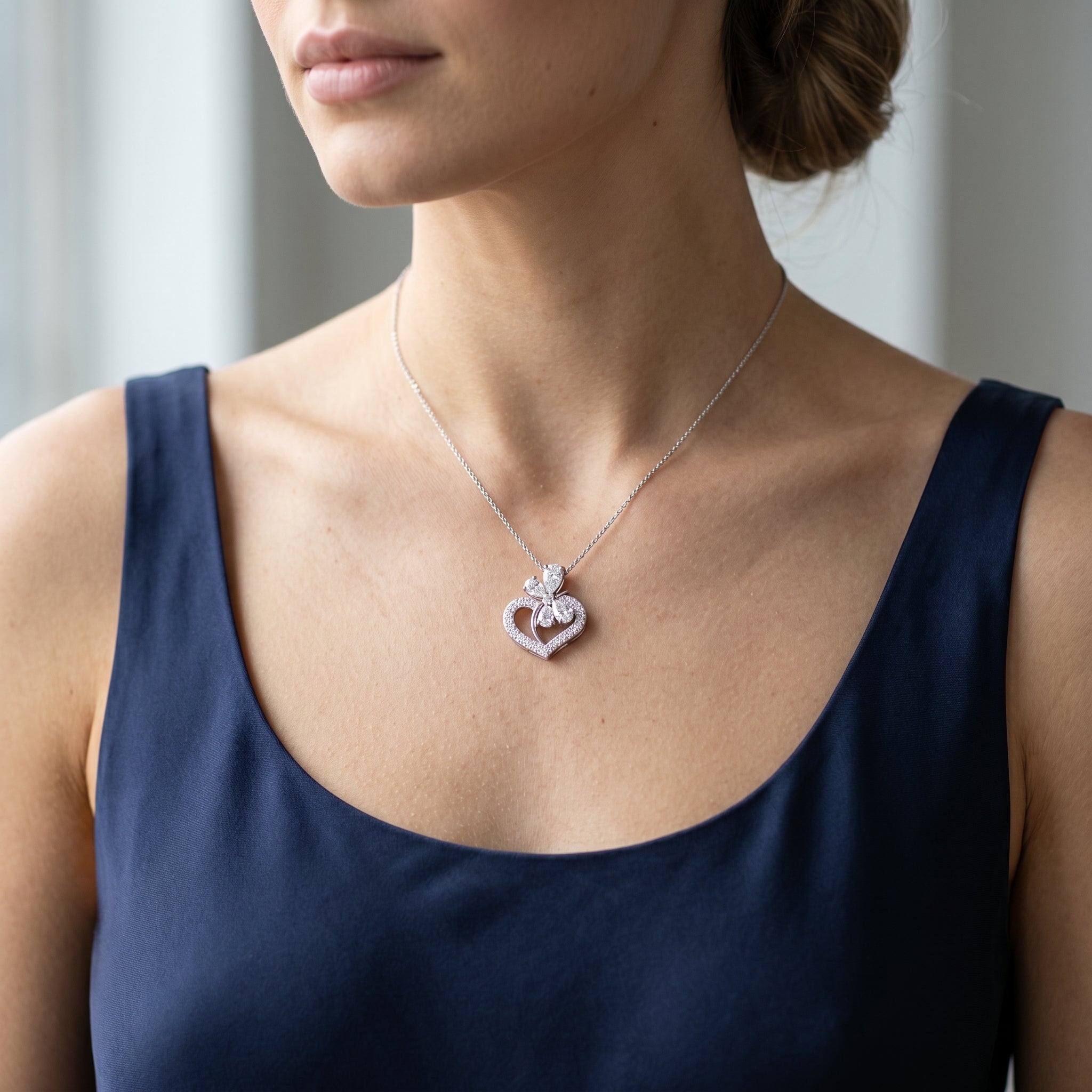 Celeste Moissanite Heart Pendant