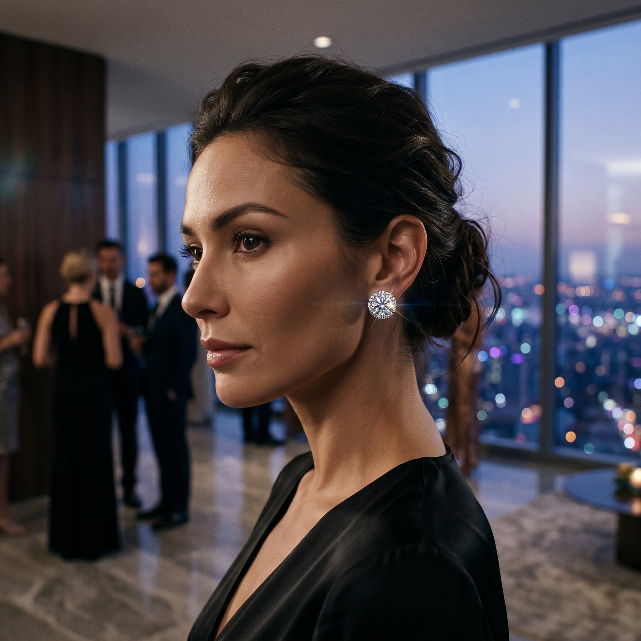 The Aurora Grand Halo Stud Earrings