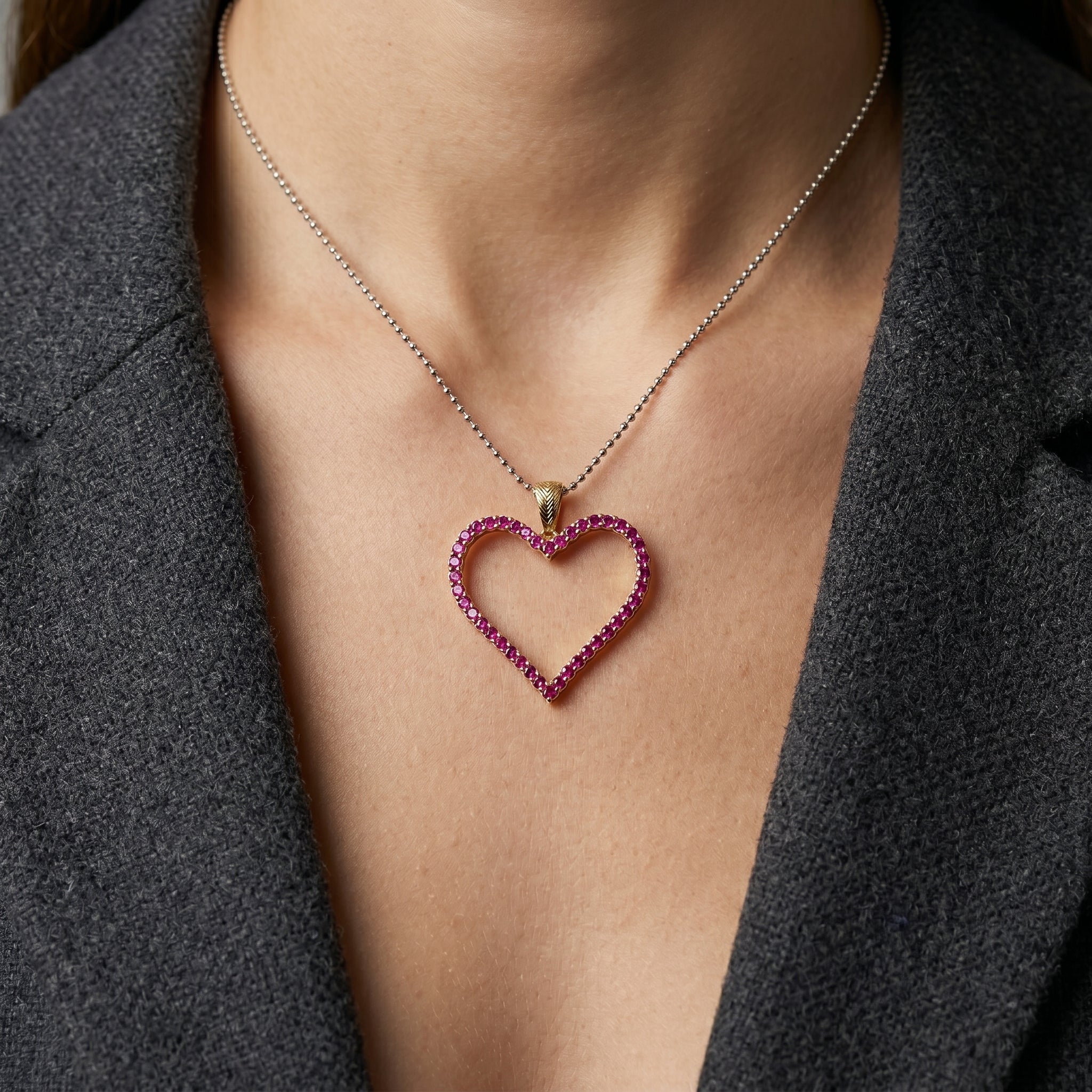 Blush Radiance Open Heart Pendant