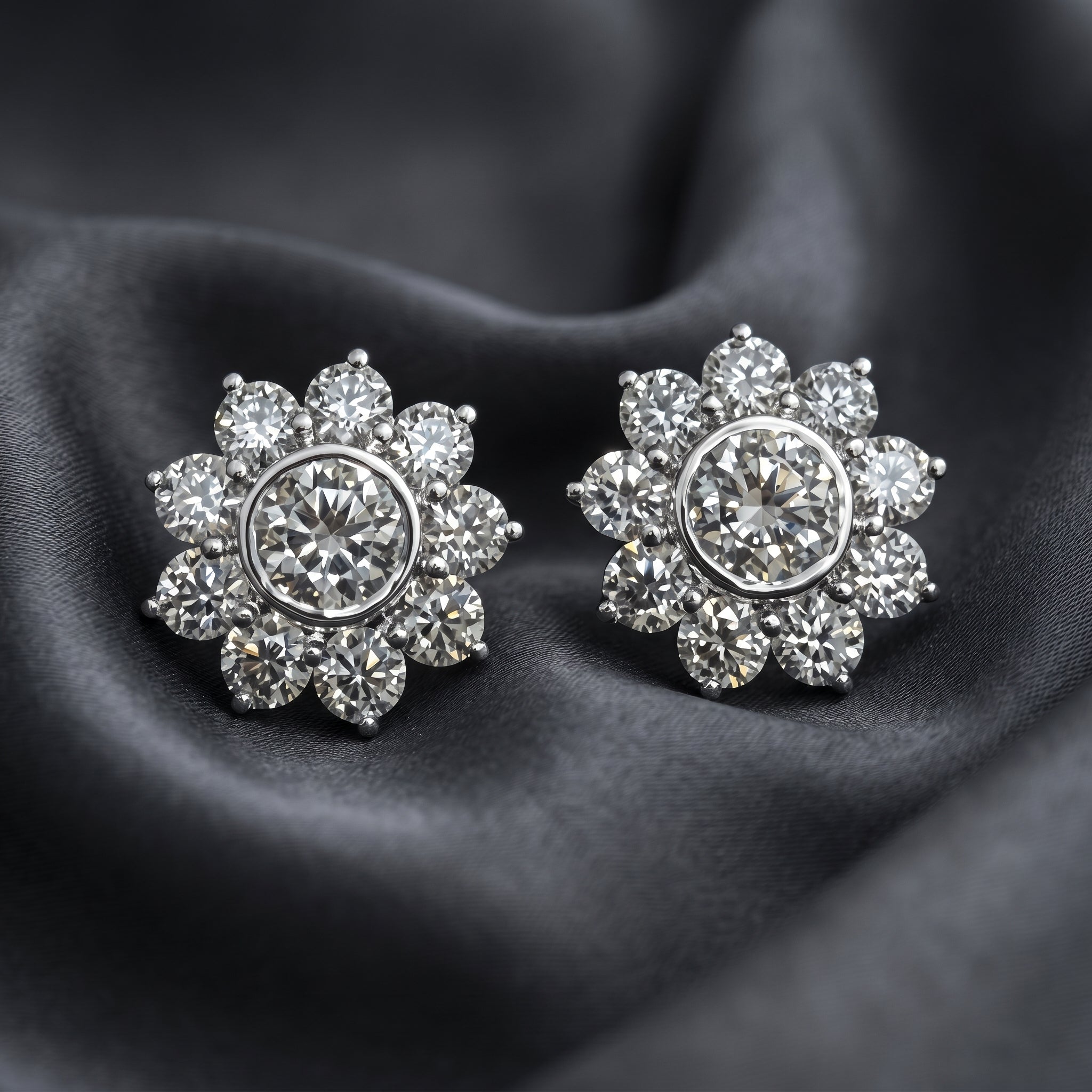 The Soleil Halo Bloom Stud Earrings