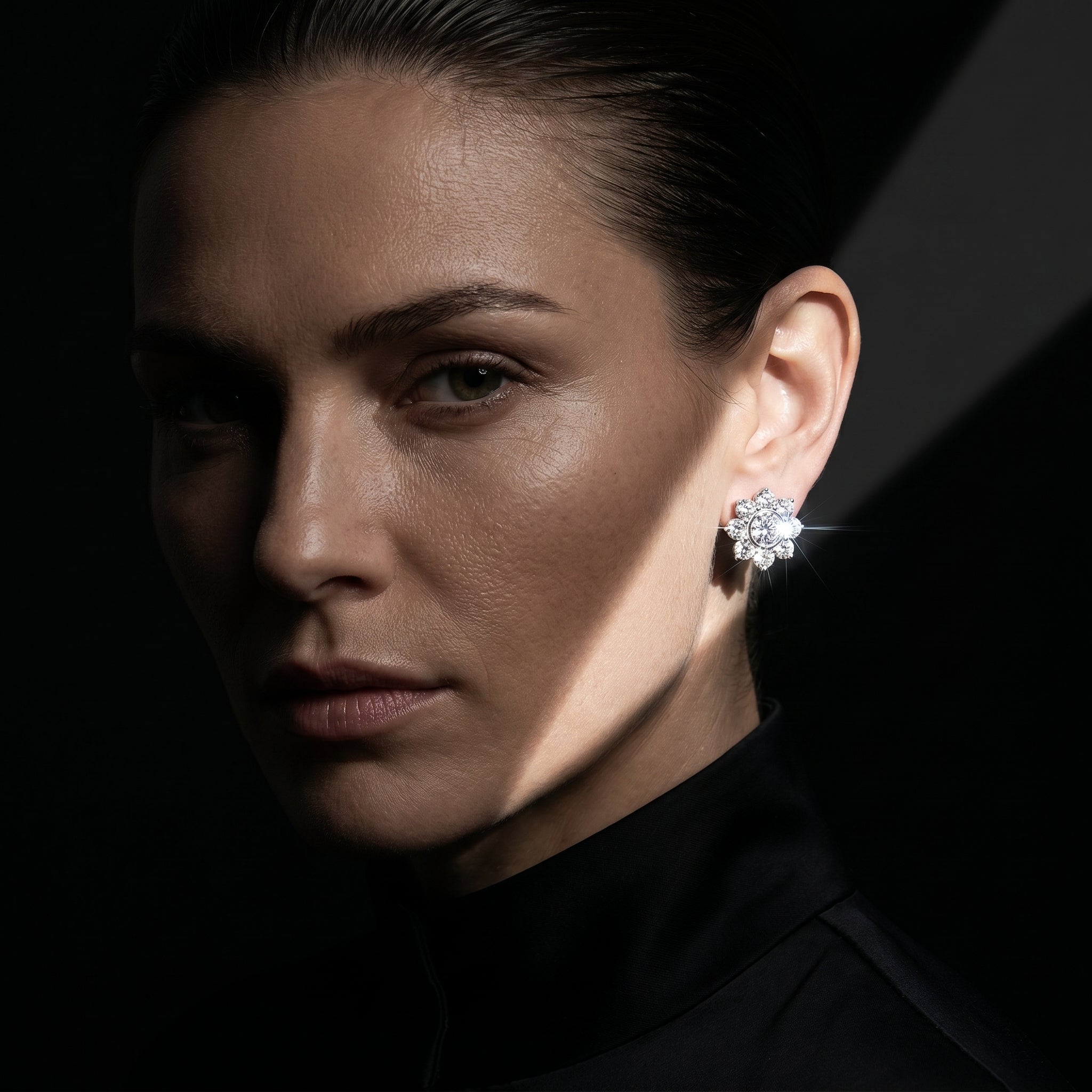 The Soleil Halo Bloom Stud Earrings