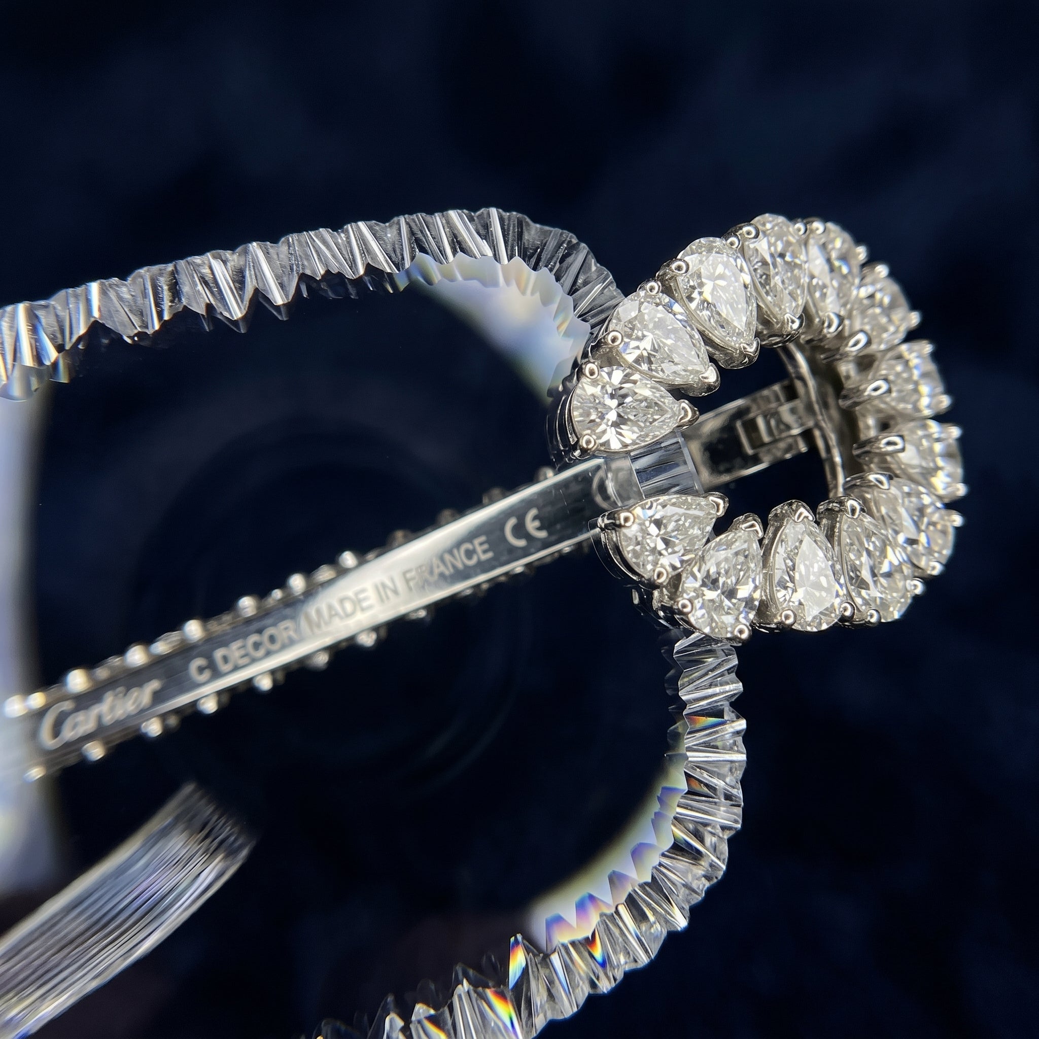 The Grand Horizon Iced Rimless Sunglasses in Gold & Moissanite