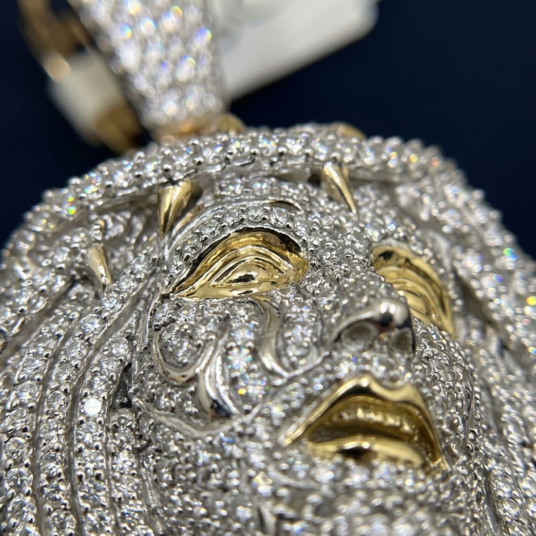 Crowned Devotion Iced Silver Portrait Pendant