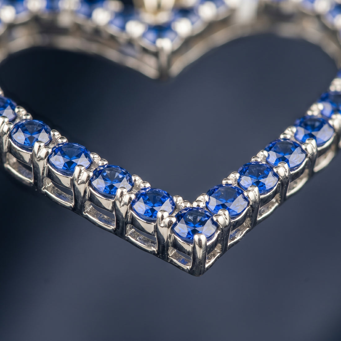 Sapphire Aura Open Heart Pendant