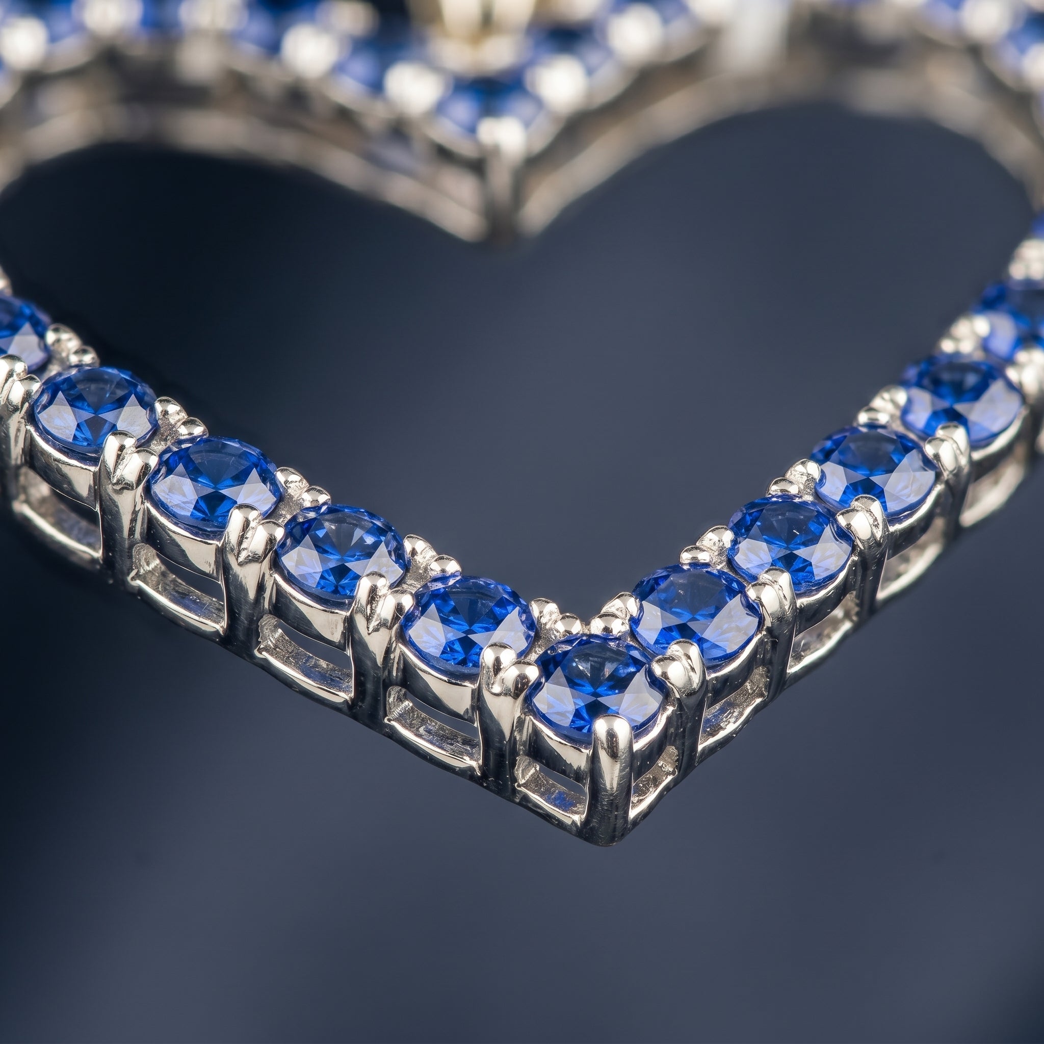 Sapphire Aura Open Heart Pendant
