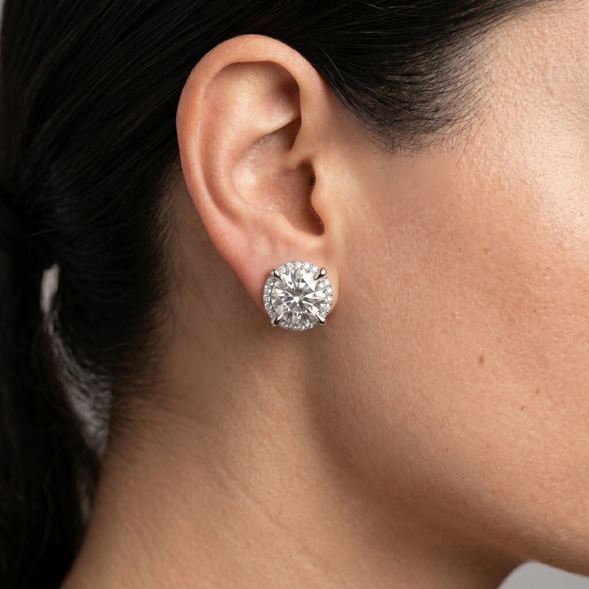 The Aurora Grand Halo Stud Earrings