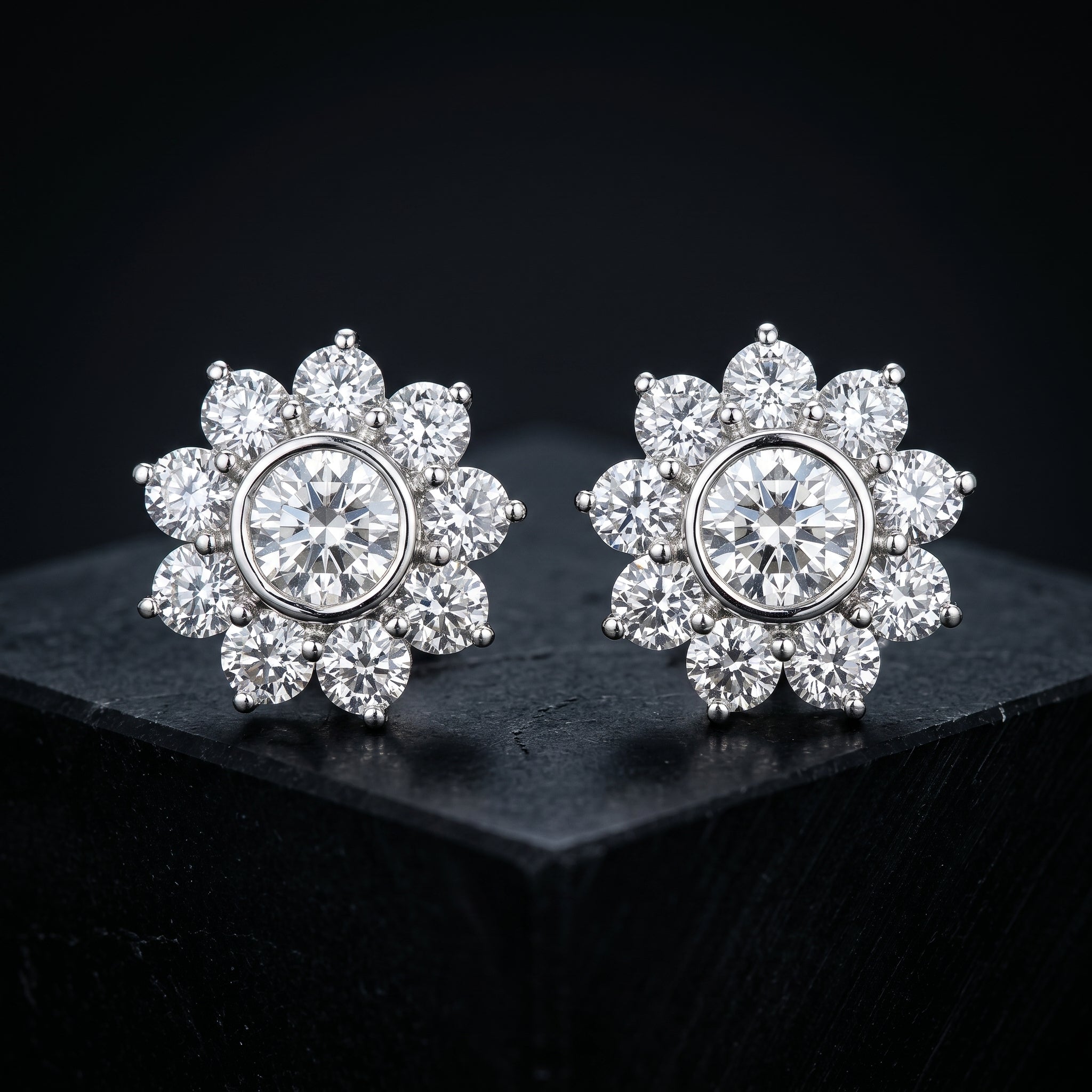 The Soleil Halo Bloom Stud Earrings