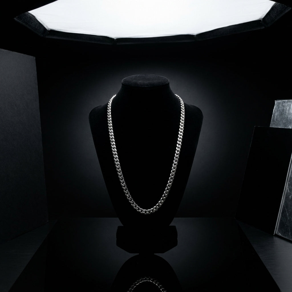 Diamond-Cut 925 Silver Plain Chain Necklace