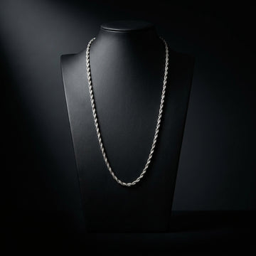 Diamond-Cut 925 Silver Rope Chain with Gold Coating