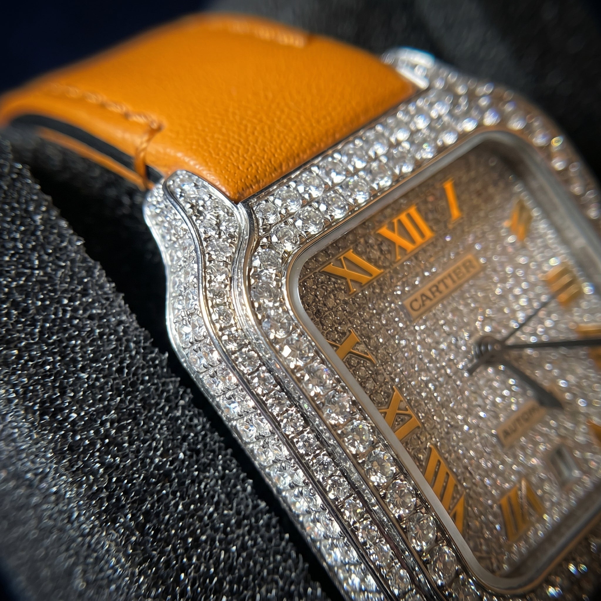 The Santos Noir Emerald Diamond Edition Timepiece