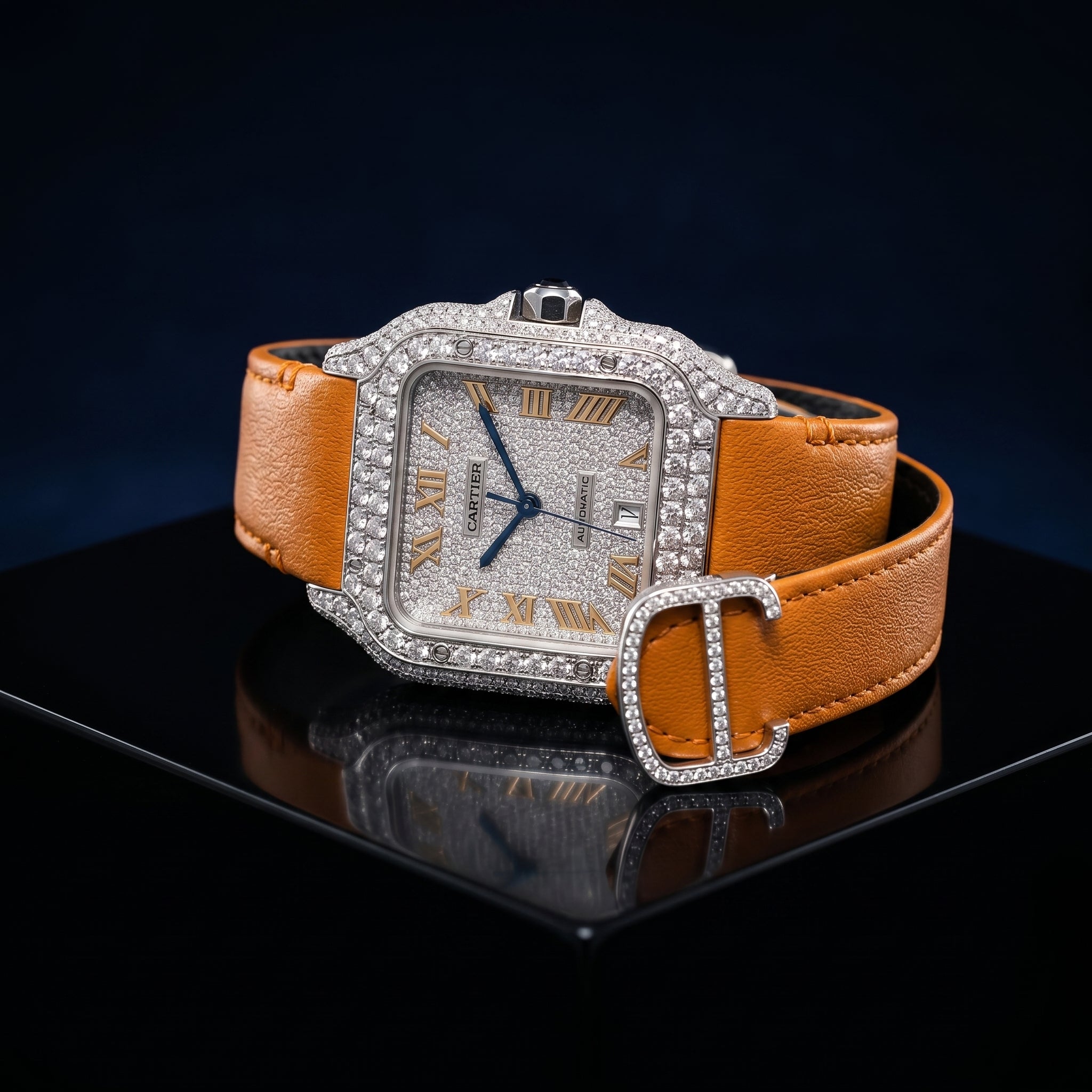 The Santos Noir Emerald Diamond Edition Timepiece