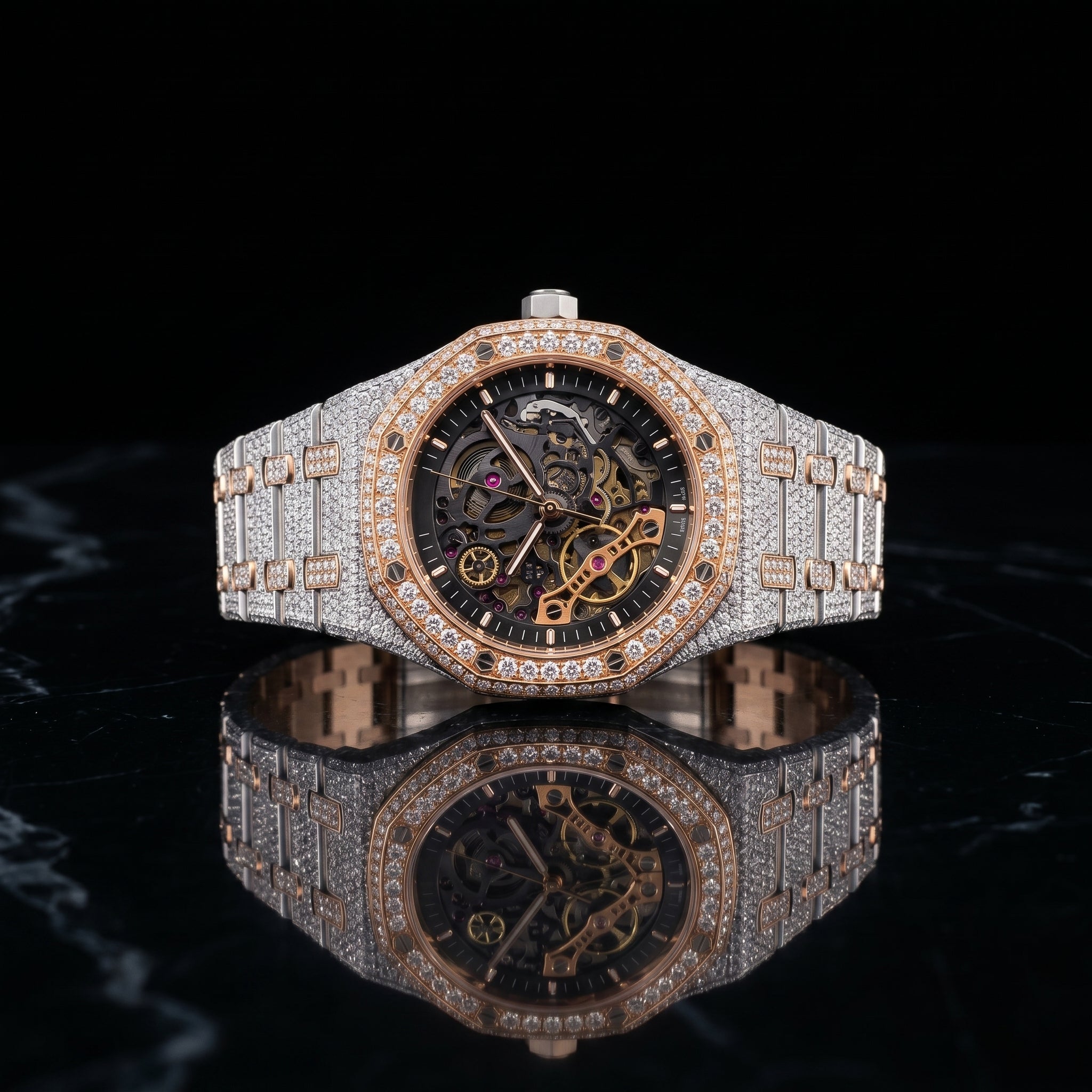 The Sovereign Skeleton "Bustdown" Two-Tone Timepiece