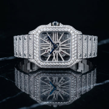 The Luminary Square "Bustdown" Skeleton Timepiece – Ice Edition