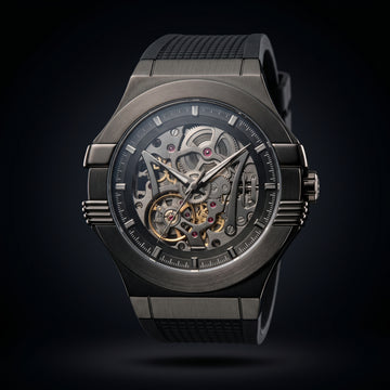 Open-Heart Skeleton Automatic Gunmetal Sport Watch