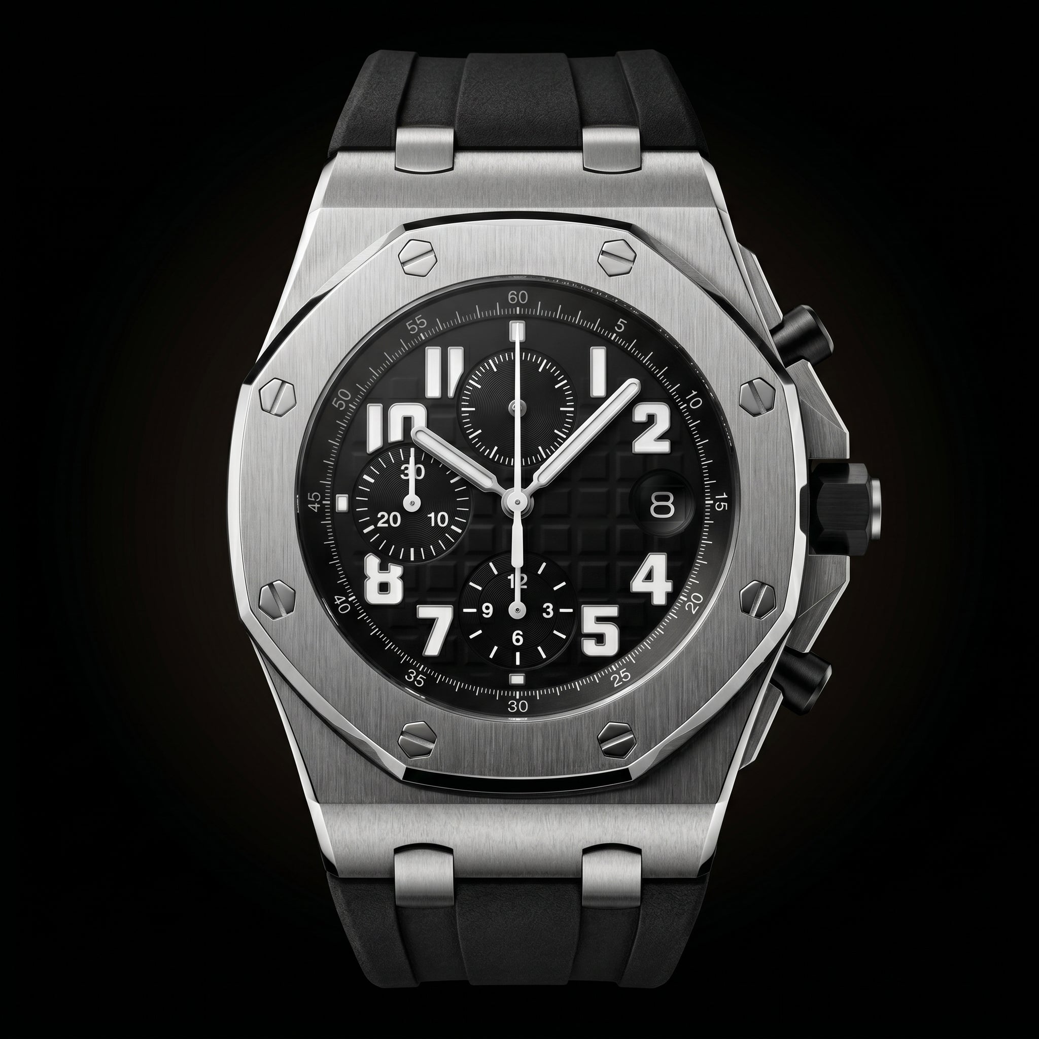 The Vanguard Chronograph Luxury Watch in Brushed Steel
