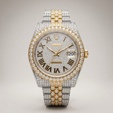 The Sovereign Datejust Chronometer in Two-Tone Full Pavé Moissanite