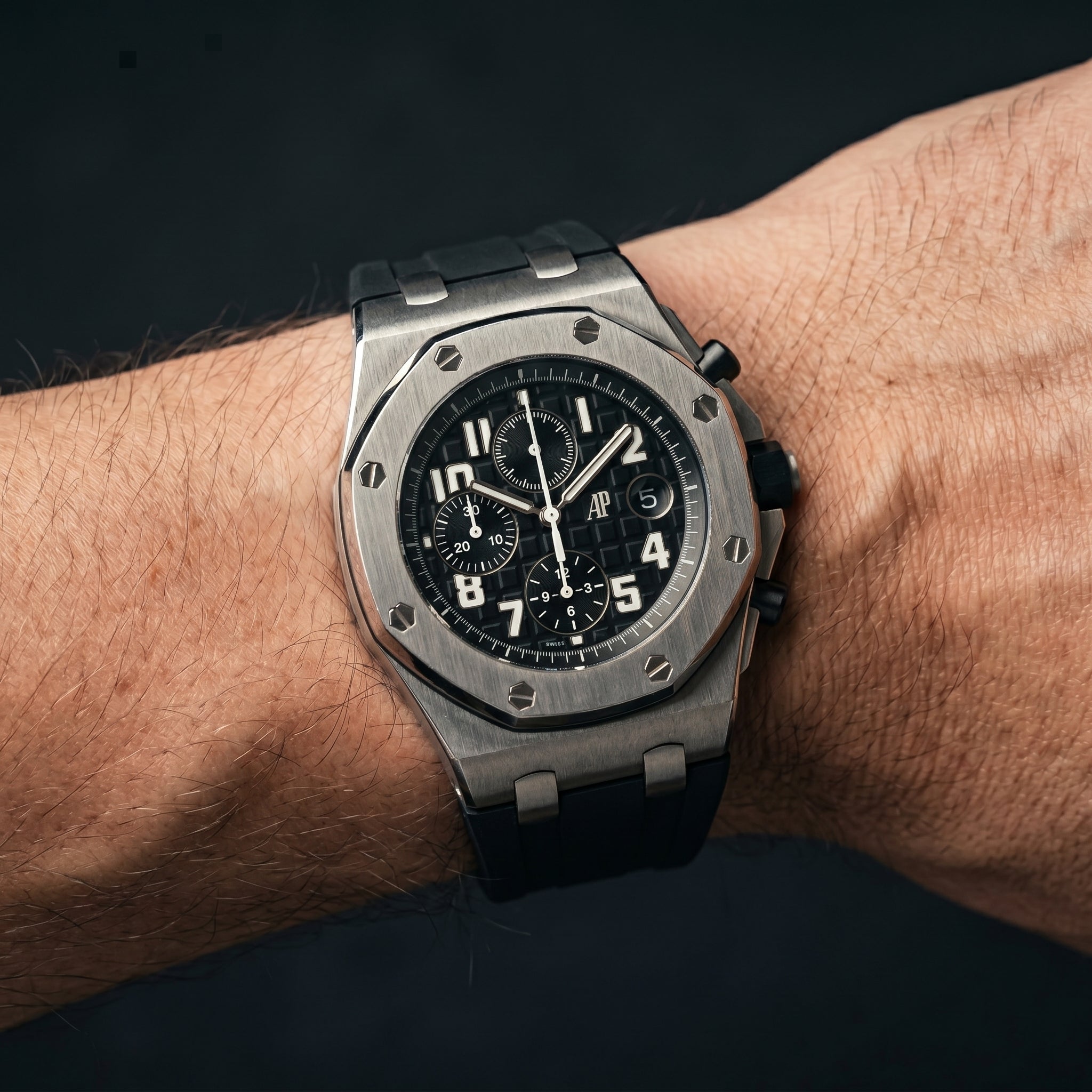 The Vanguard Chronograph Luxury Watch in Brushed Steel