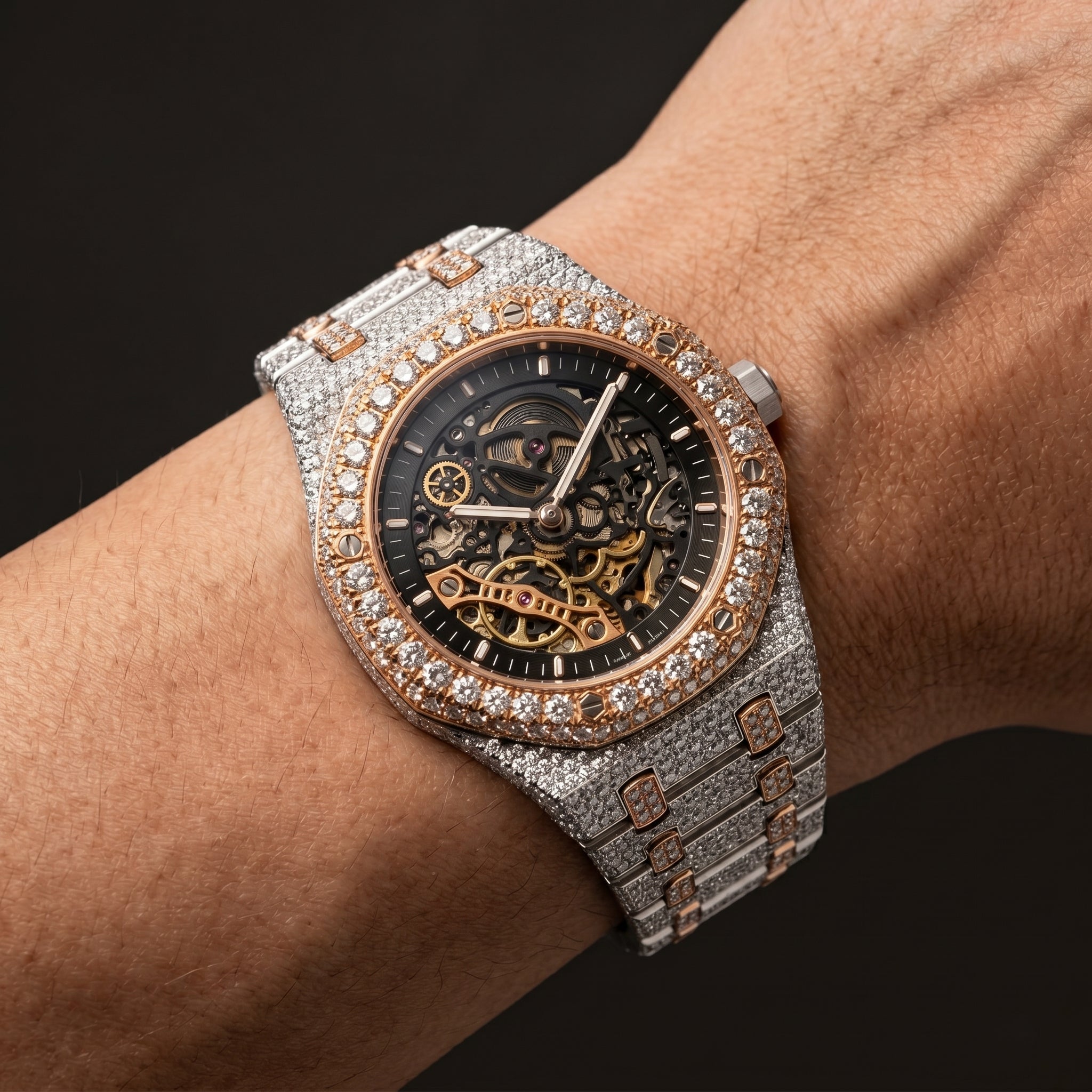 The Sovereign Skeleton "Bustdown" Two-Tone Timepiece