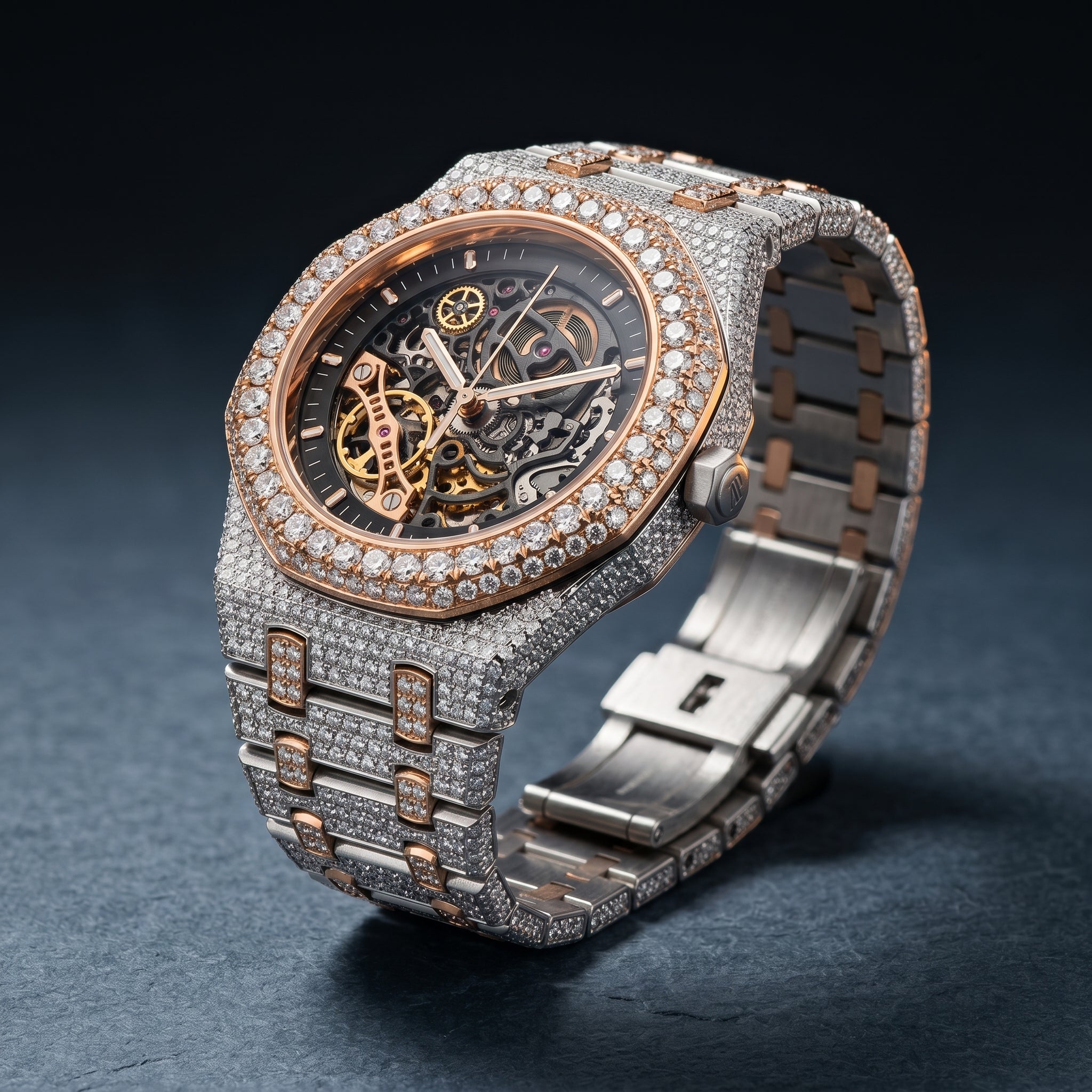 The Sovereign Skeleton "Bustdown" Two-Tone Timepiece
