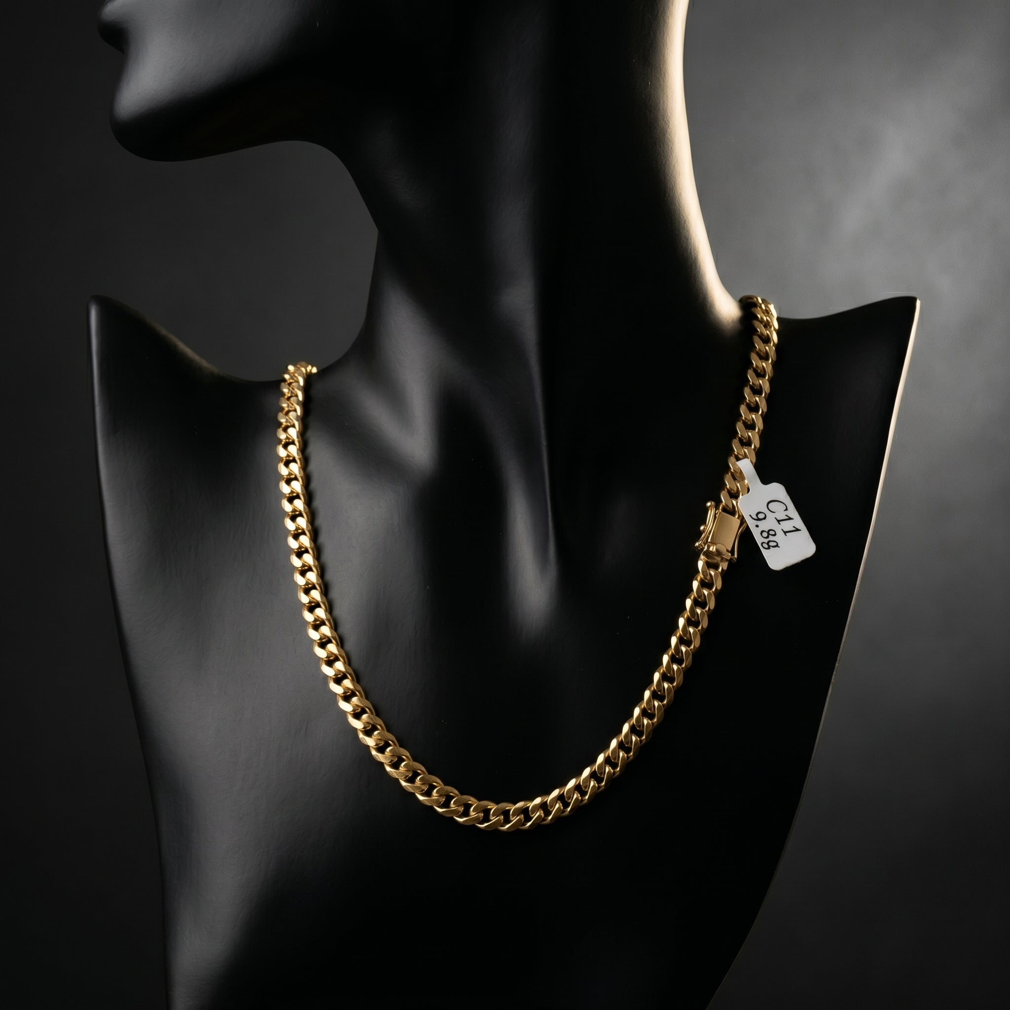 Gold-Coated Miami Silver Chain Necklace