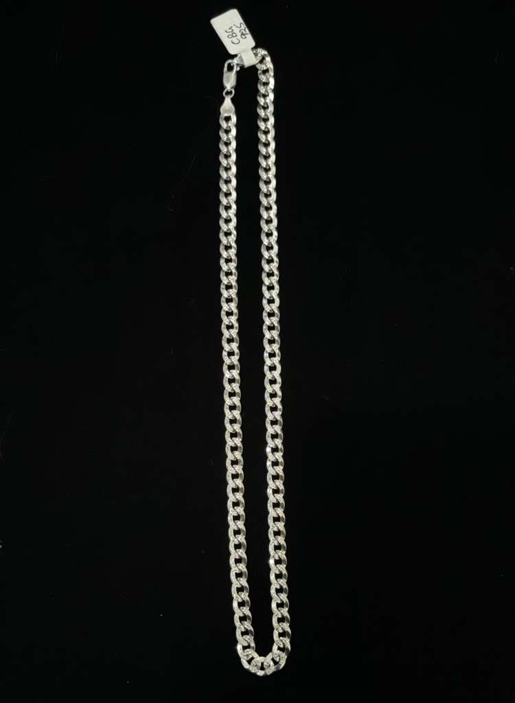 Diamond-Cut 925 Silver Plain Chain Necklace
