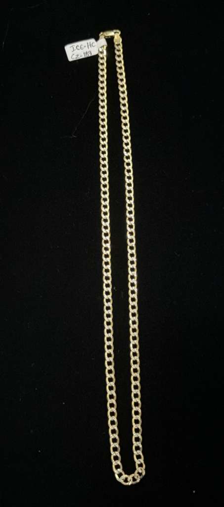 Diamond-Cut 925 Silver Plain Chain with Gold Coating