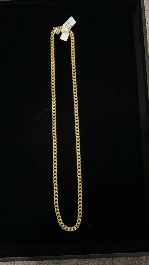 Gold-Coated Miami Silver Chain Necklace
