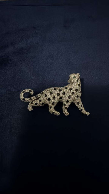 Nocturne Panther Moissanite Brooch