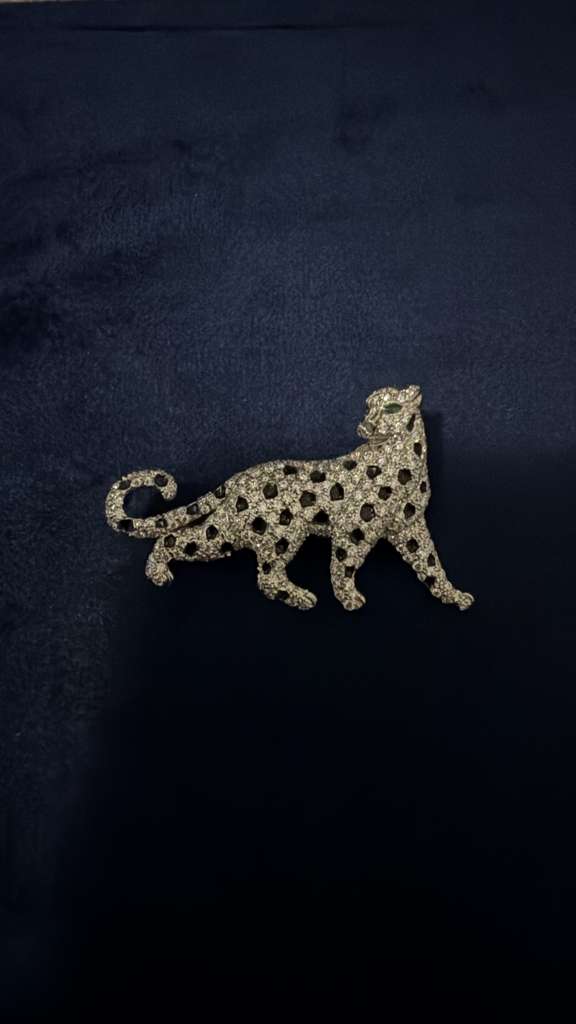 Nocturne Panther Moissanite Brooch