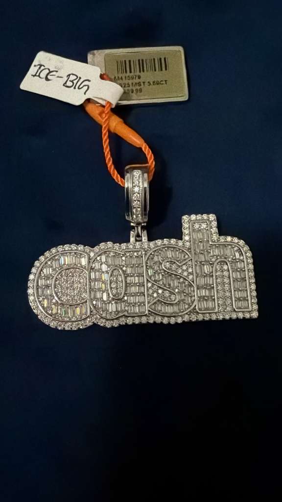 Custom Iced Name Moissanite Pendant
