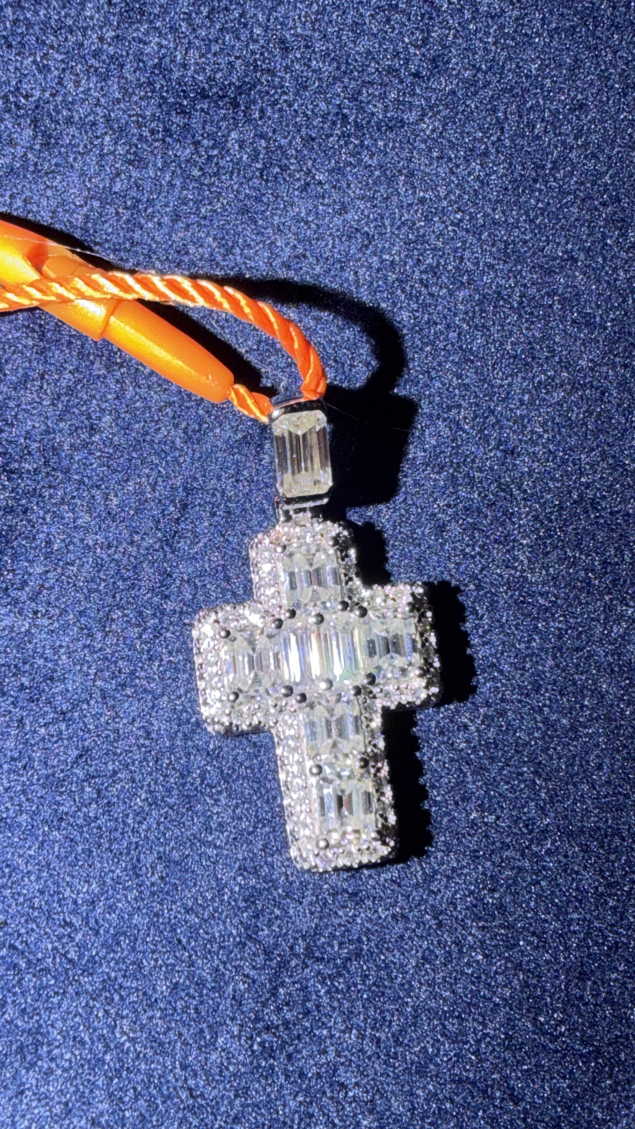 Sovereign Radiance Baguette Cross Pendant