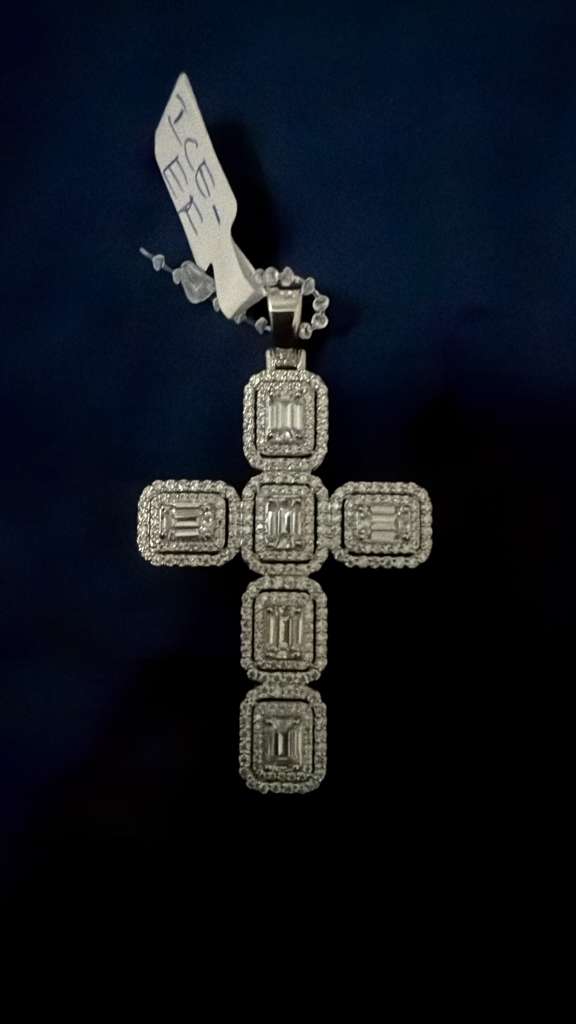 Echelon Halo Moissanite Cross Pendant