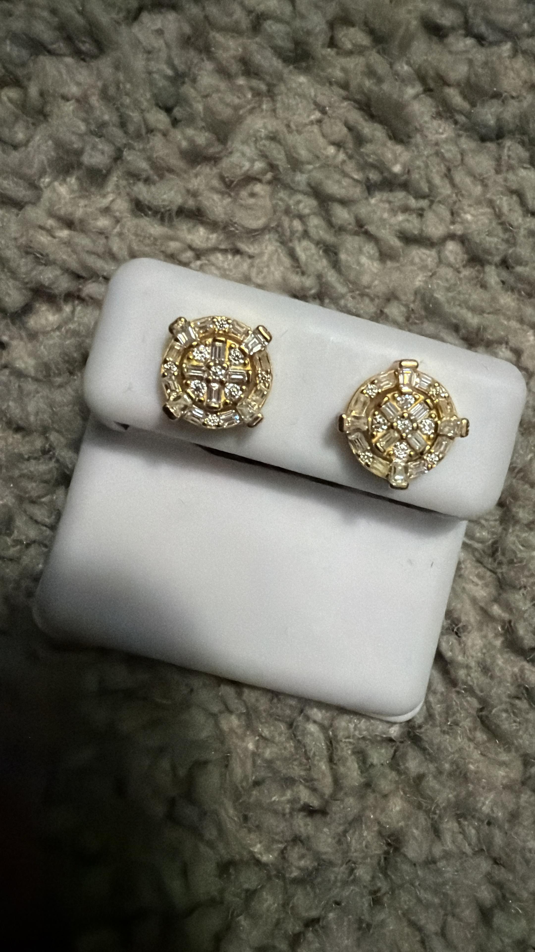 Aurelia Halo Diamond Medallion Stud Earrings